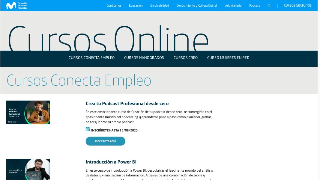 Cursos Conecta Empleo Fundaci N Telef Nica Movistar Colombia